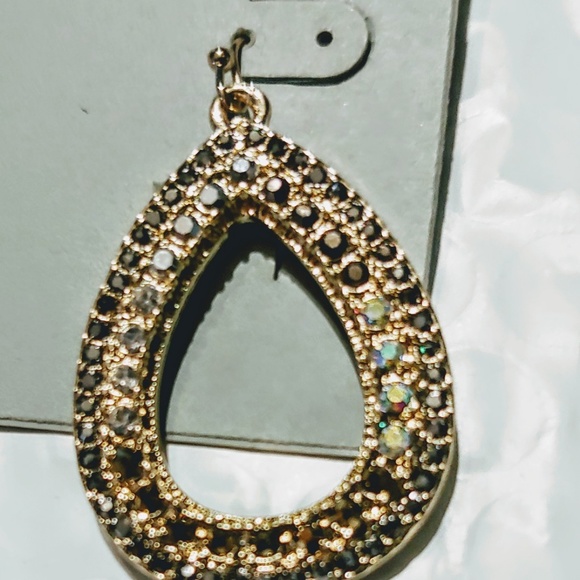 Crystal Pave Teardrop Earrings - Picture 5 of 6